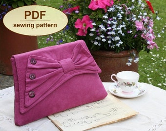 Sewing pattern to make the Gershwin Clutch Bag - PDF pattern INSTANT DOWNLOAD