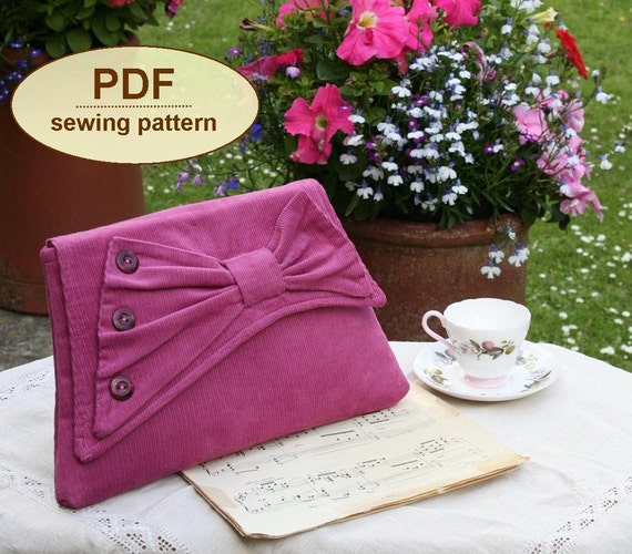 Sewing pattern to make the Gershwin Clutch Bag - PDF pattern INSTANT DOWNLOAD