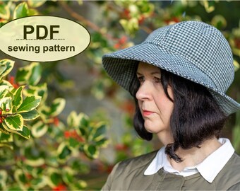 Practical Hat SEWING PATTERN, retro style Beckhythe Hat pdf, instant download, three sizes included, sun hat PDF, rain hat sewing pattern,