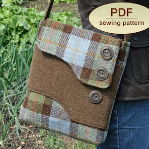 Messenger Bag PDF Sewing Pattern, Sewing Tutorial, Vintage Inspired Handbag Purse Pattern, DIY Craft, Instant Download, Bag Sewing Project