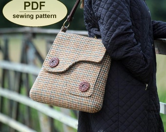 Sewing pattern to make the Saxted Green Satchel - PDF pattern INSTANT DOWNLOAD messenger style bag