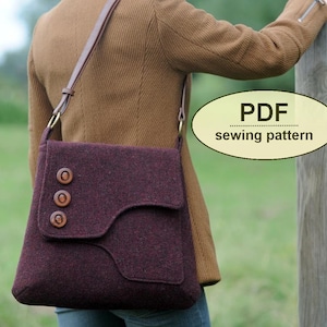 Patron de couture pour sac à main vert Saxted - Patron PDF à TÉLÉCHARGEMENT IMMÉDIAT