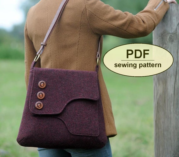 Sewing pattern to make the Saxted Green Satchel - PDF pattern INSTANT DOWNLOAD messenger style bag