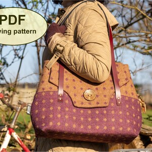 Large bag SEWING PATTERN, Digital File, Retro Style overnight bag, pdf, instant download, Colne Valley Bag sewing pattern image 3