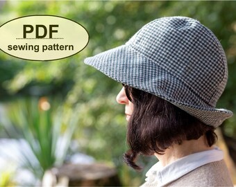 Practical Hat SEWING PATTERN, retro style Beckhythe Hat pdf, instant download, three sizes included, sun hat PDF, rain hat sewing pattern,