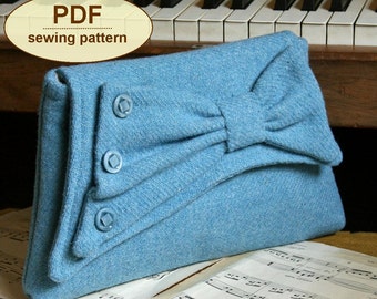 Sewing pattern to make the Gershwin Clutch Bag - PDF pattern INSTANT DOWNLOAD