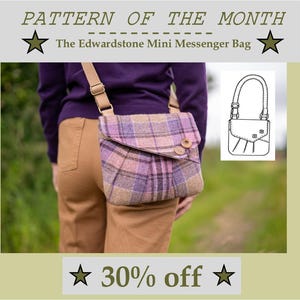 Edwardstone Mini Messenger Bag PDF Sewing Pattern: Retro Crossbody Bag