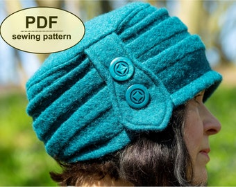 Cloche Hat PDF Sewing Pattern, Vintage Style Hat Sewing Tutorial, Retro Hat Pattern, DIY Craft, Instant Download, Vintage Sewing Project