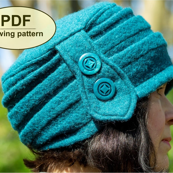 Cloche Hat PDF Sewing Pattern, Vintage Style Hat Sewing Tutorial, Retro Hat Pattern, DIY Craft, Instant Download, Vintage Sewing Project