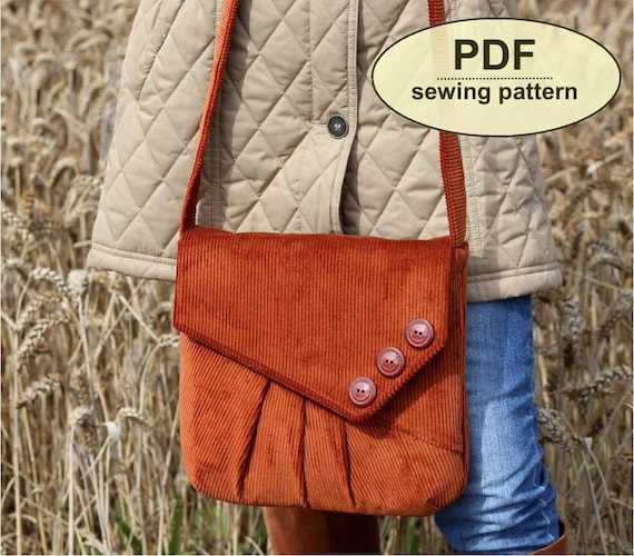 Messenger Bag Pattern, PDF Vintage Style Sewing Tutorial, Purse Pattern, Retro DIY Craft, Instant download, Crossbody bag PDF