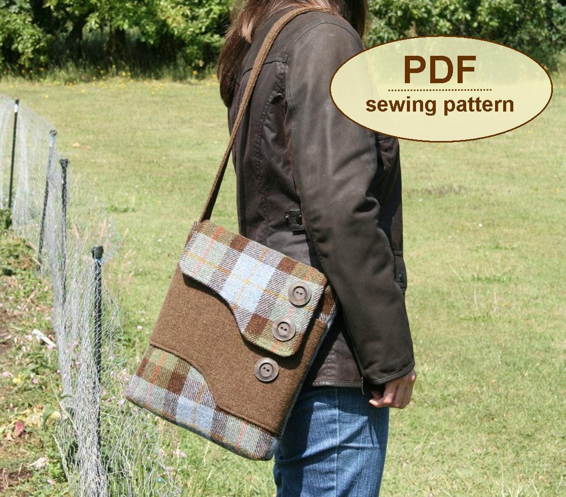 New: Sewing pattern to make the Brancaster Messenger Bag - PDF pattern  INSTANT DOWNLOAD