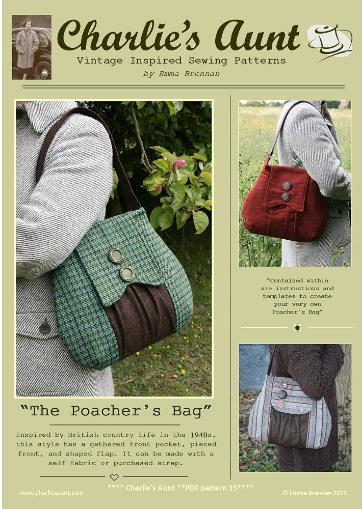 Sewing pattern to make The Poacher s Bag PDF pattern INSTANT