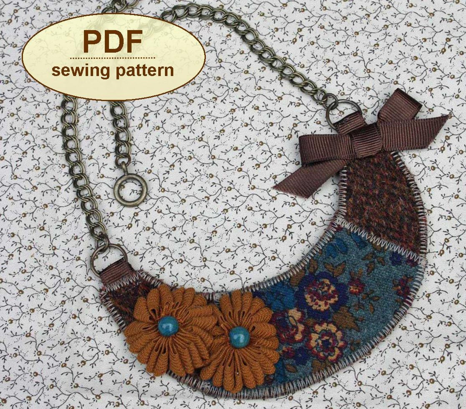 Bib Necklace PDF Sewing Pattern Fabric Necklace Tutorial - Etsy