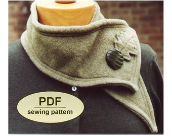 Sewing pattern PDF with instructions and templates to make the Harbord scarf and collar instant DOWNLOAD