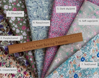 Vintage style floral cotton fabric, 1/2 or 1 yard of 60" wide, lovely weight and colour mixes, ideal to match our tweeds and canvases