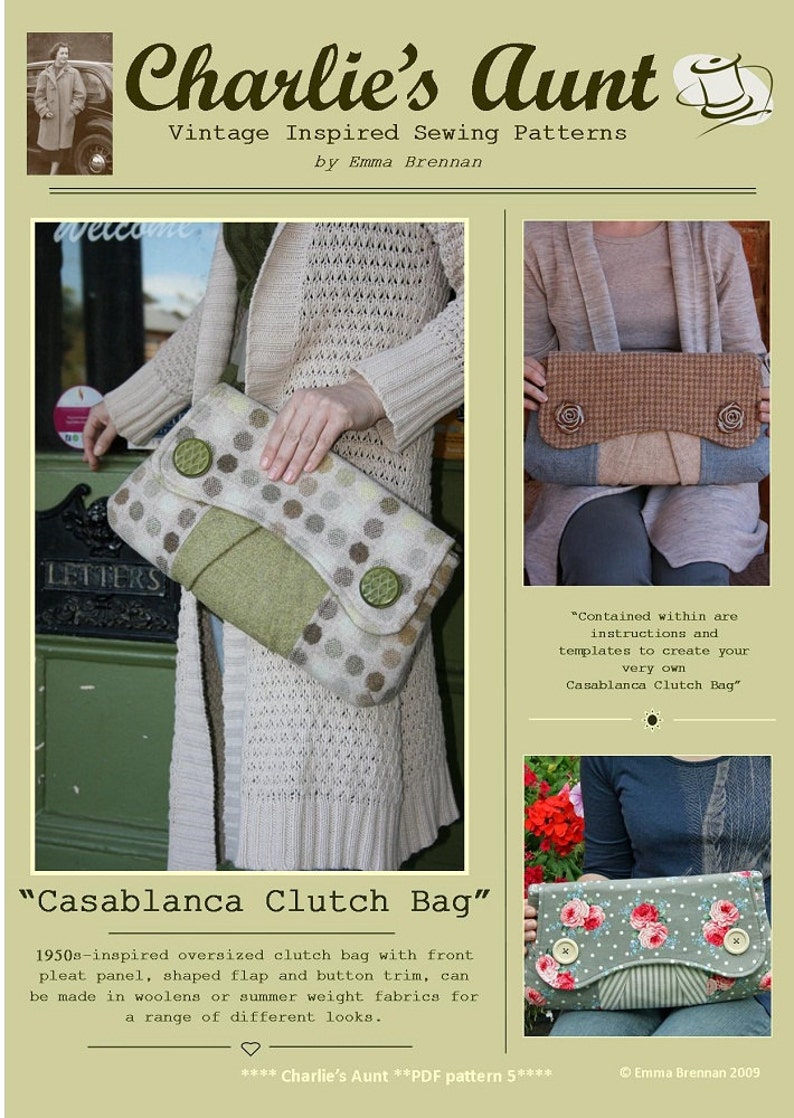 Sewing pattern to make the Casablanca Clutch Bag PDF pattern INSTANT DOWNLOAD image 5