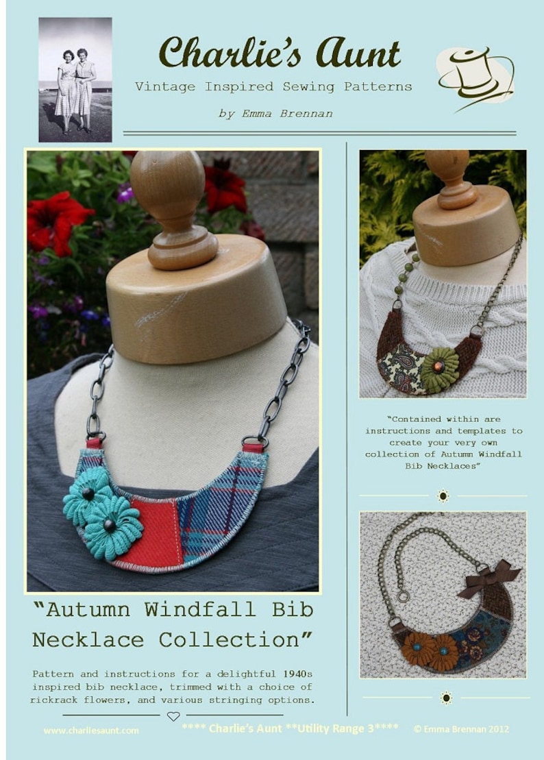 Bib Necklace PDF Sewing Pattern Fabric Necklace Tutorial - Etsy