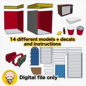 3D Print Video Shop Book Nook Kit - Miniature STL Bundle in 1:12 scale