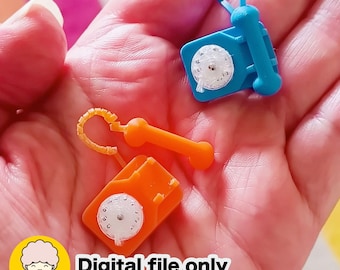 1:12 Dollhouse Retro Phone STL file - Digital Download