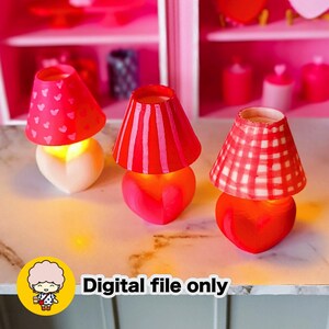 1:12 Dollhouse Heart Shaped Miniature Lamp STL file - Digital Download