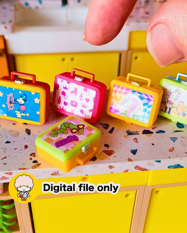 1:12 Opening Lunchbox - Retro Dollhouse STL File
