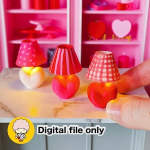 1:12 Dollhouse Heart Shaped Miniature Lamp STL file - Digital Download