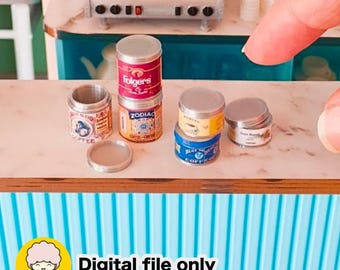 1:12 Dollhouse Coffee Cans- Digital STL File