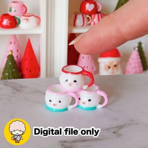 1:12 Dollhouse Snowman Novelty Mug STL file - Digital Download
