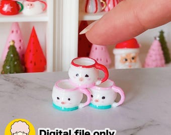 1:12 Dollhouse Snowman Novelty Mug STL file - Digital Download