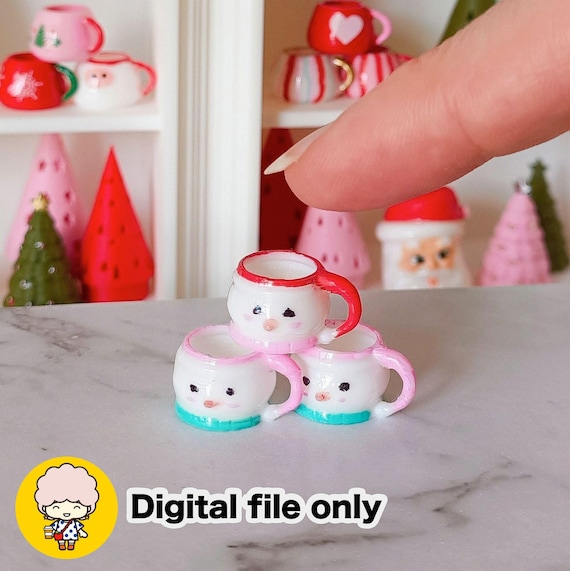 1:12 Dollhouse Snowman Novelty Mug STL file - Digital Download