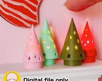 1:12 Christmas Tree Dollhouse Lamp File - 3D printable STL