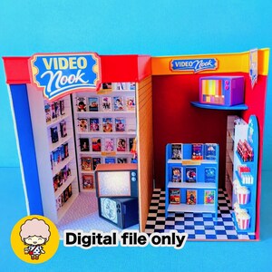 3D Print Video Shop Book Nook Kit - Miniature STL Bundle in 1:12 scale