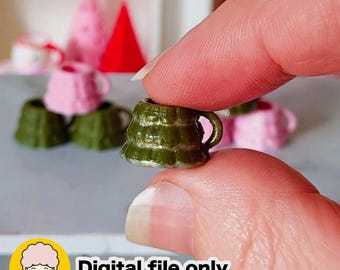 1:12 Dollhouse Christmas Tree Mini Mug STL file - Digital Download