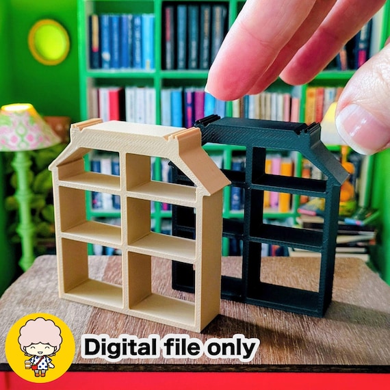 1/12 Dollhouse Shelf STL - House shaped shelf for 3D printing