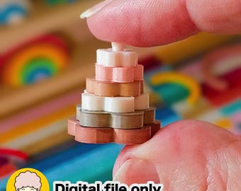 1:12 Scale Flower Stacker Toy - Dollhouse STL file