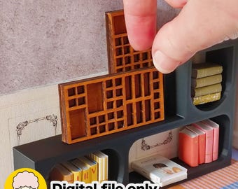 1/12 Dollhouse Miniature Printer Tray SVG file for laser cutters
