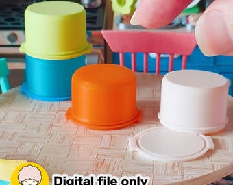 1:12 Miniature Tupperware-style Cake Keeper - Digital STL file