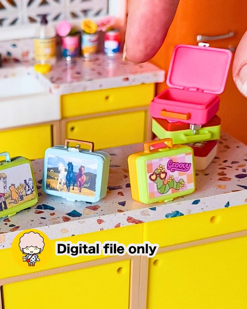 1:12 Opening Lunchbox - Retro Dollhouse STL File