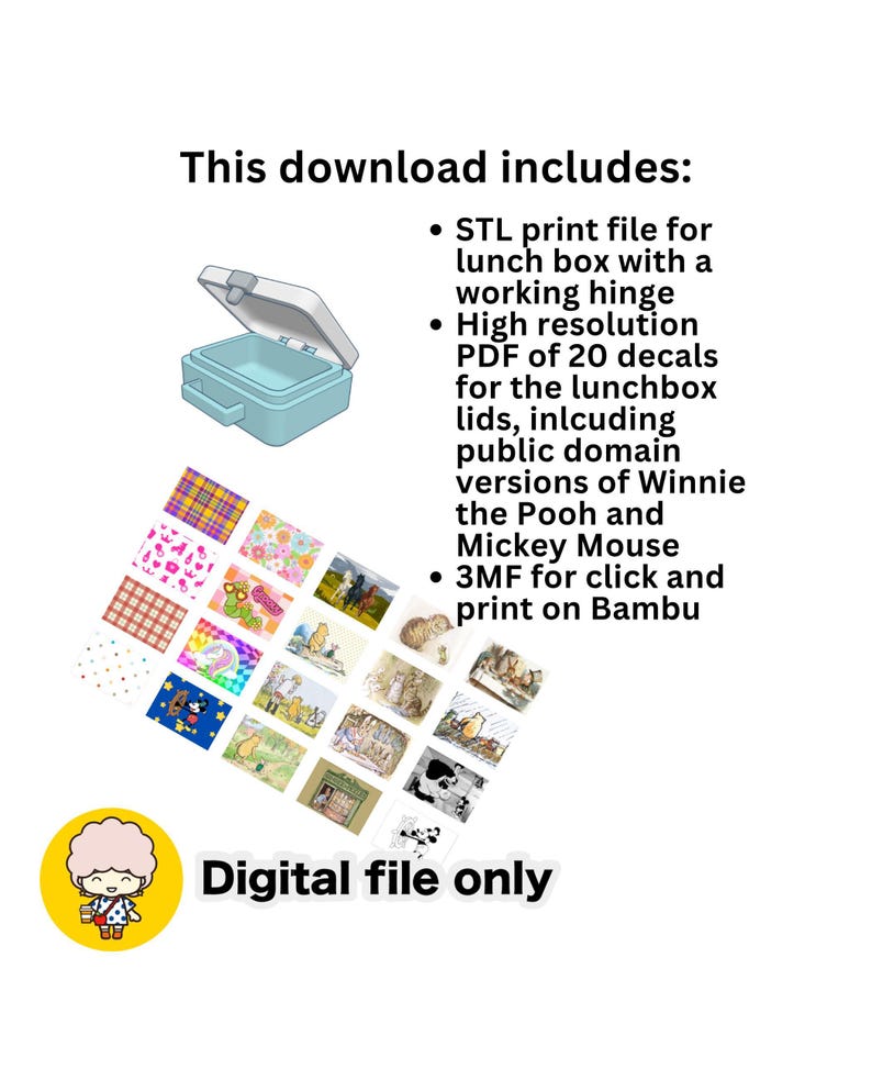 1:12 Opening Lunchbox - Retro Dollhouse STL File