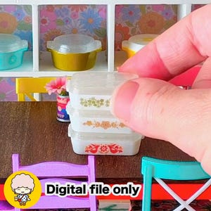 1/12 Dollhouse miniatur rechteckige Auflaufform im Pyrex-Stil - Digitale STL-Datei