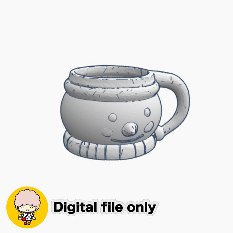 1:12 Dollhouse Snowman Novelty Mug STL file - Digital Download