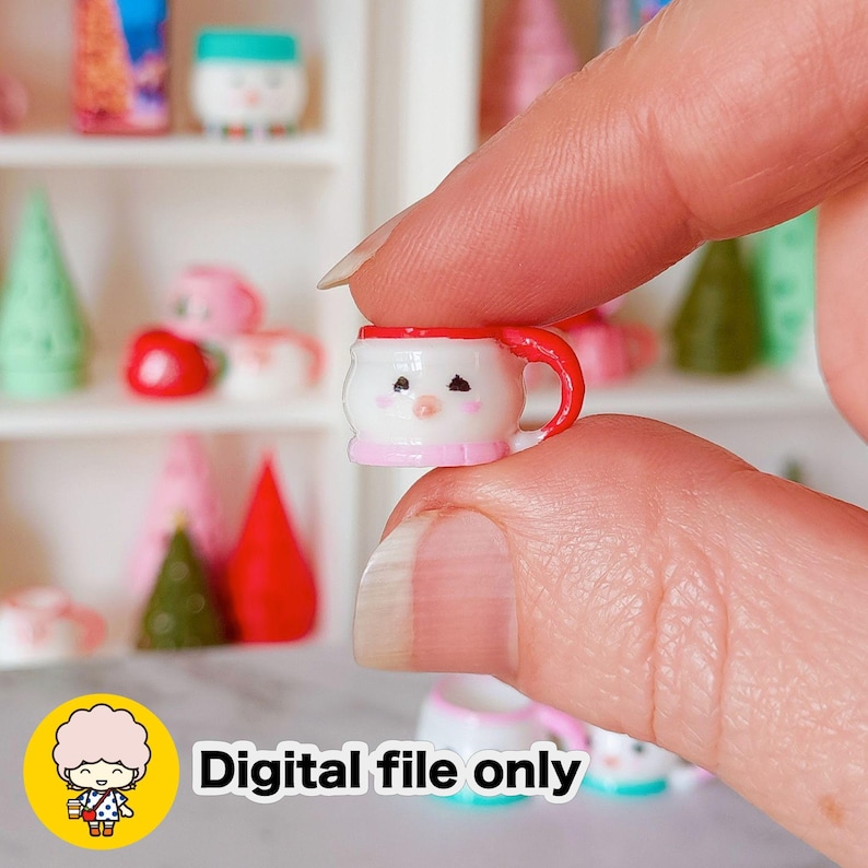 1:12 Dollhouse Snowman Novelty Mug STL file - Digital Download