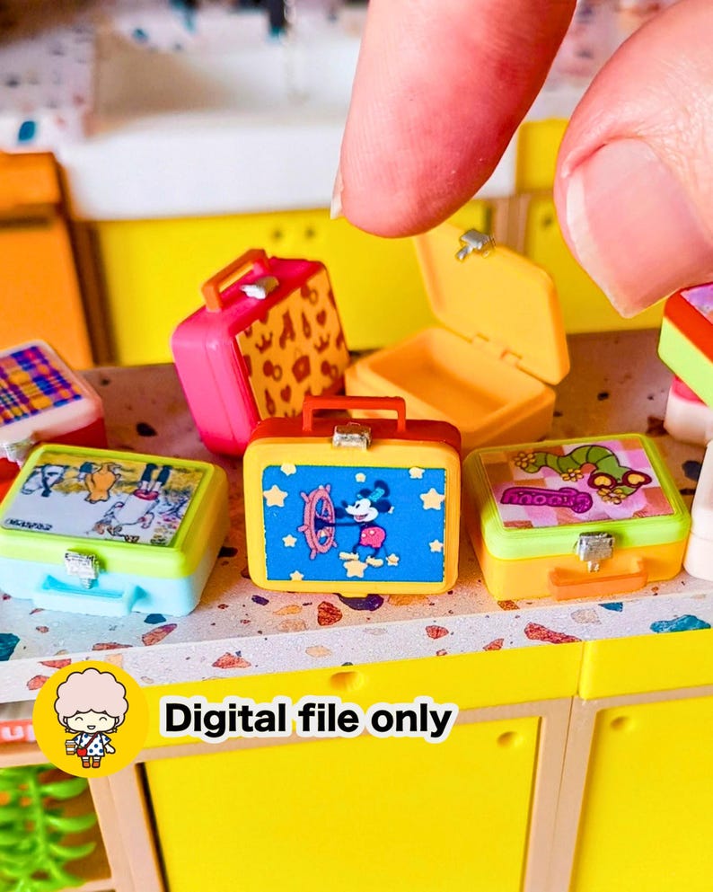 1:12 Opening Lunchbox - Retro Dollhouse STL File