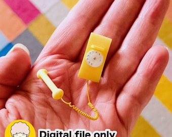 Retro 1:12 Scale Mini Wall Phone - Digital STL File