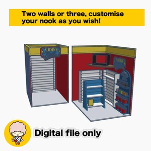 3D Print Video Shop Book Nook Kit - Miniature STL Bundle in 1:12 scale