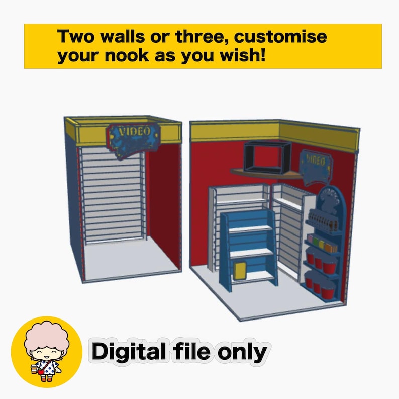 3D Print Video Shop Book Nook Kit - Miniature STL Bundle in 1:12 scale