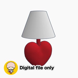 1:12 Dollhouse Heart Shaped Miniature Lamp STL file - Digital Download