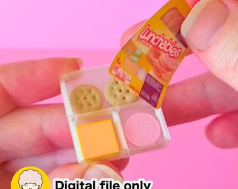 Mini Cheese Crackers and Lunch Meat Snack Pack - Digital STL File