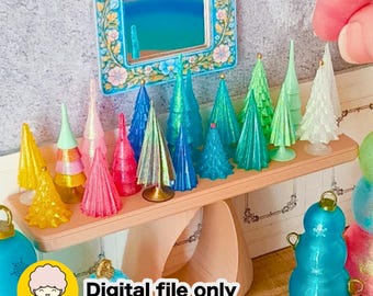 1:12 'Vintage Glass' Tabletop Christmas Trees - Mini Tree STL File