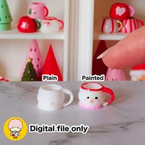 1:12 Dollhouse Snowman Novelty Mug STL file - Digital Download